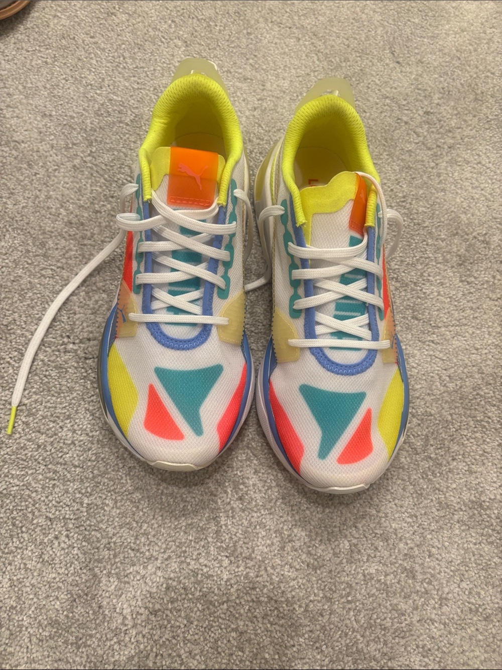 Puma Kids' Multicolor Sneakers - White, Yellow, Teal & Coral